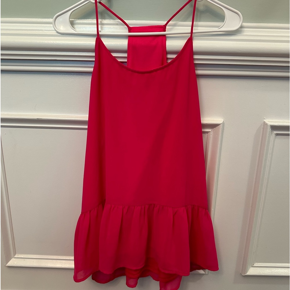 Oxford Sunday- Hot Pink Razorback tank S
